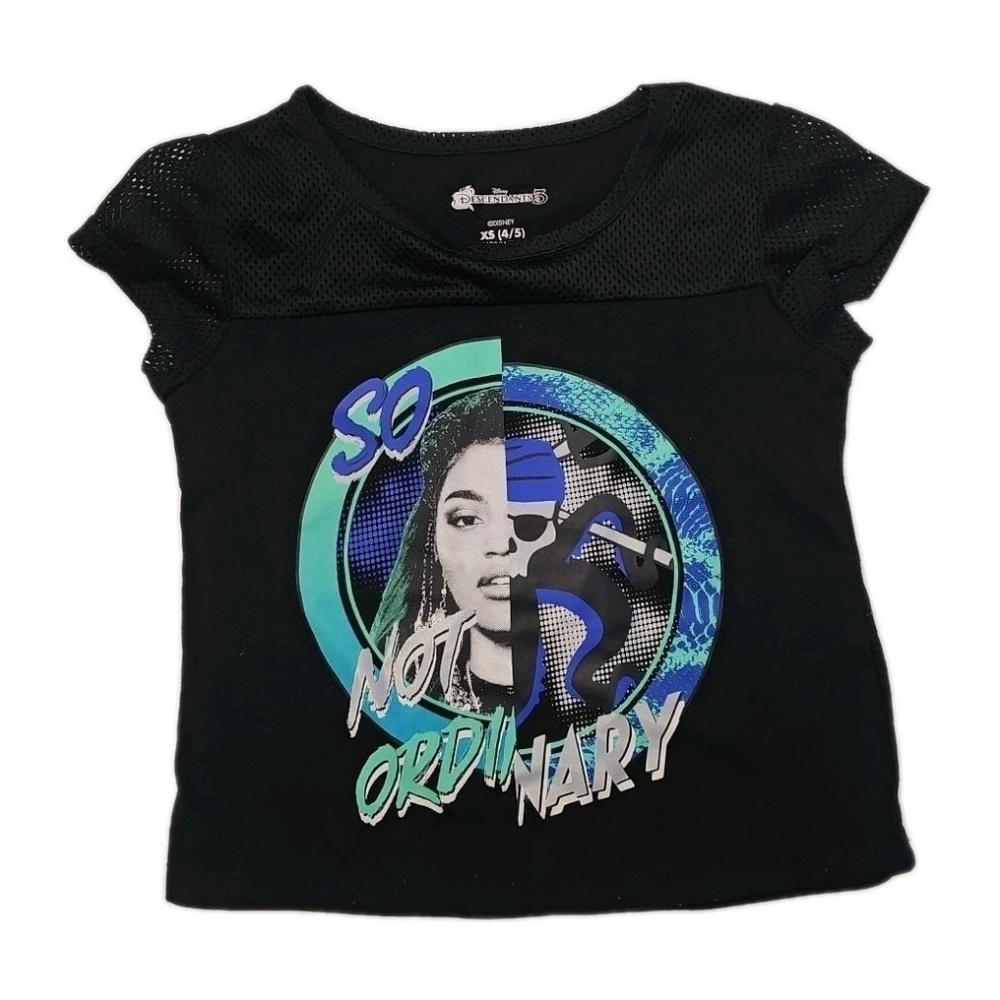 Disney Descendants 3 Girls T-shirt XS 4/5 Mesh Shoulders